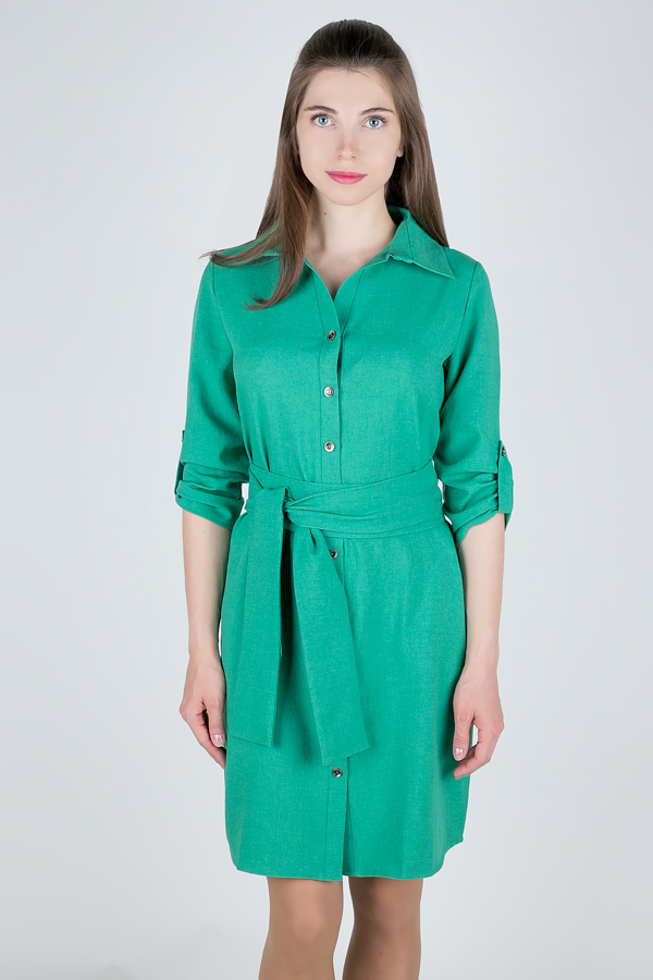 платье Л663 ленНЕТ зеленый