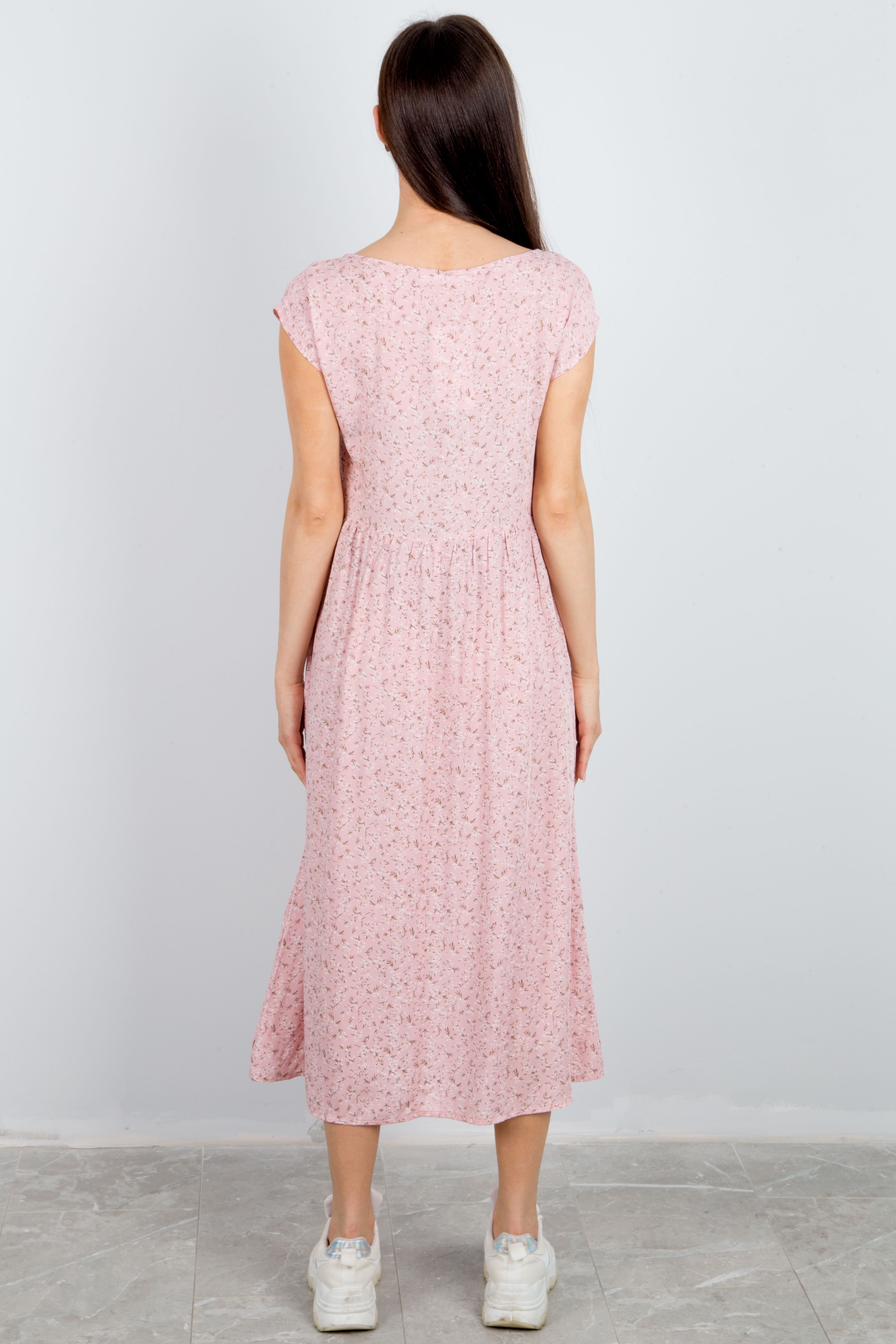 платье Л667 штапель незабудка розовая