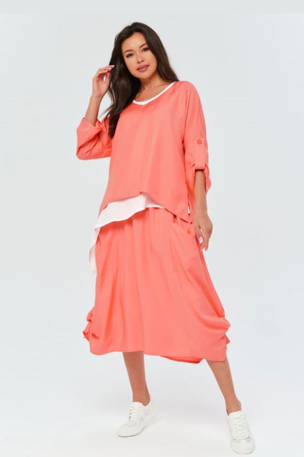 блуза+юбка Самбо коралл