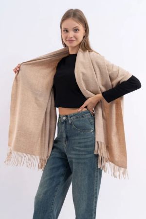 шарф-палантин утепл. пп031 15 молочный беж  оптом