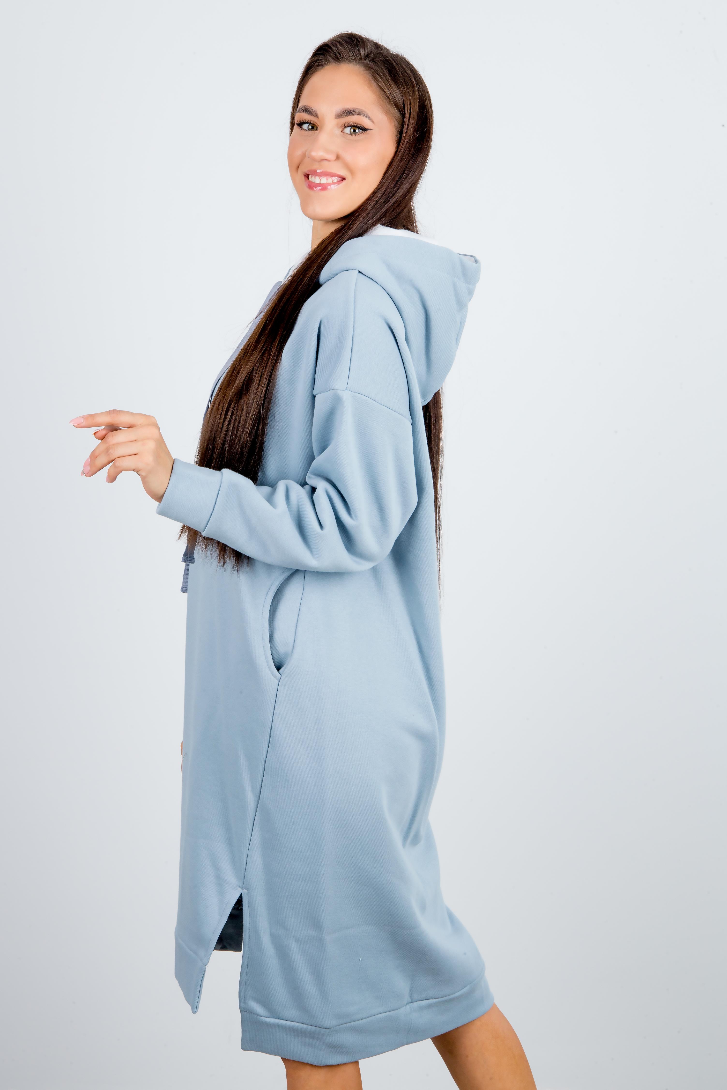 Платье  Л941 футер серо-голубой