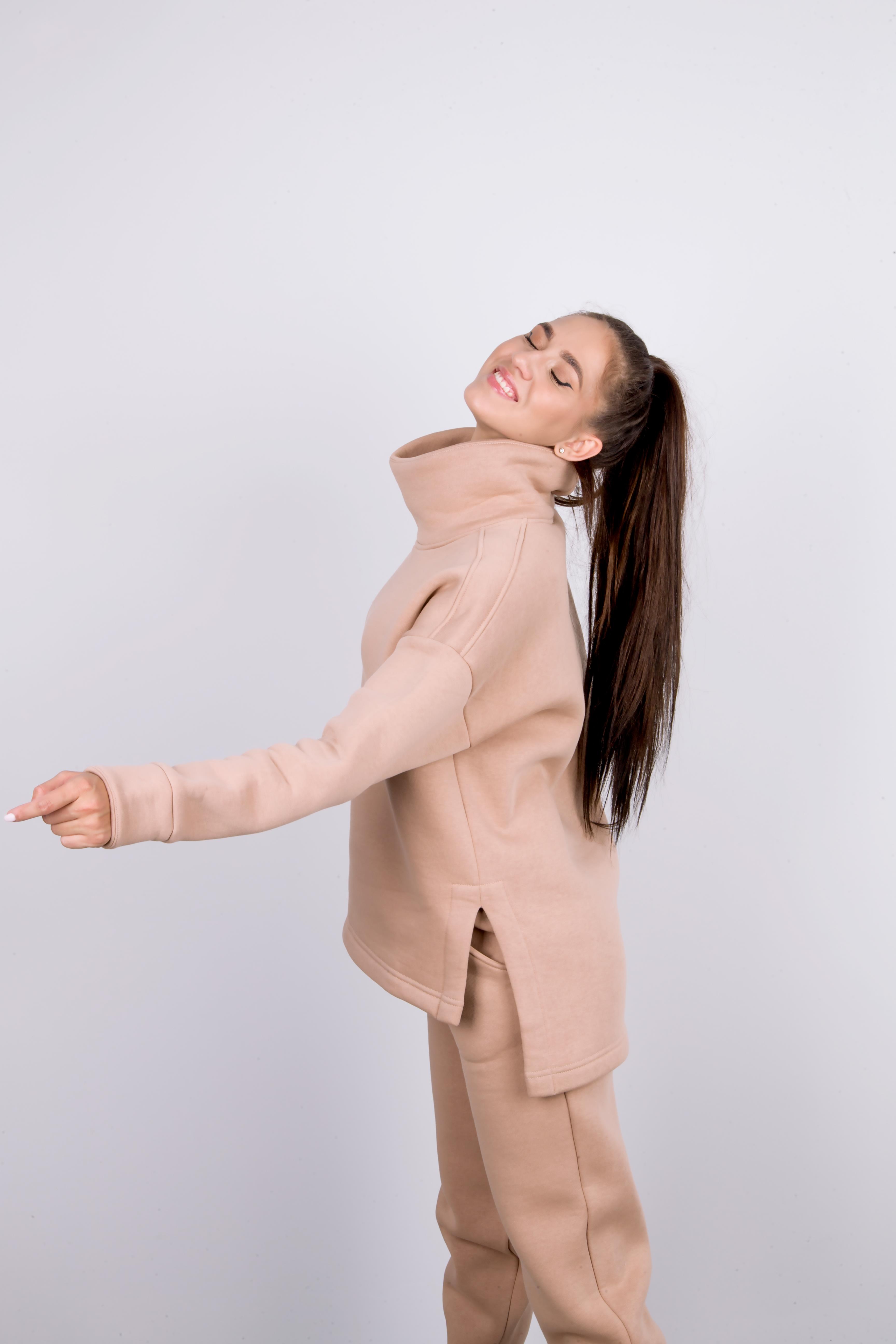 свитшот л938_1 футер утепл. бежевый snow