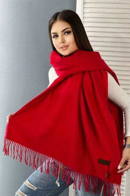 шарф-палантин утепл. пп031   28   красный