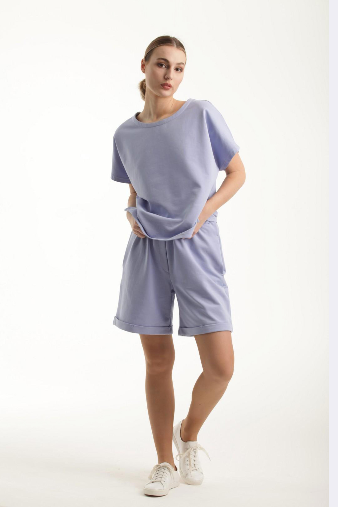 шорты л954 футер_284 светлая сирень