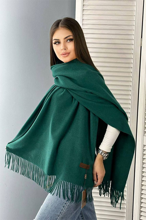 Палантин утепл. пп031   11   изумруд