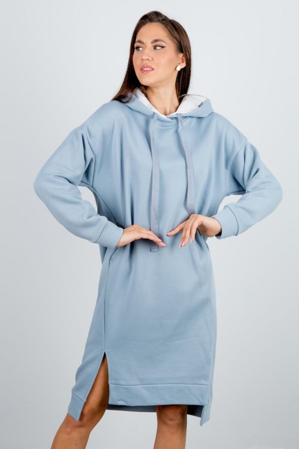 Платье  Л941 футер серо-голубой