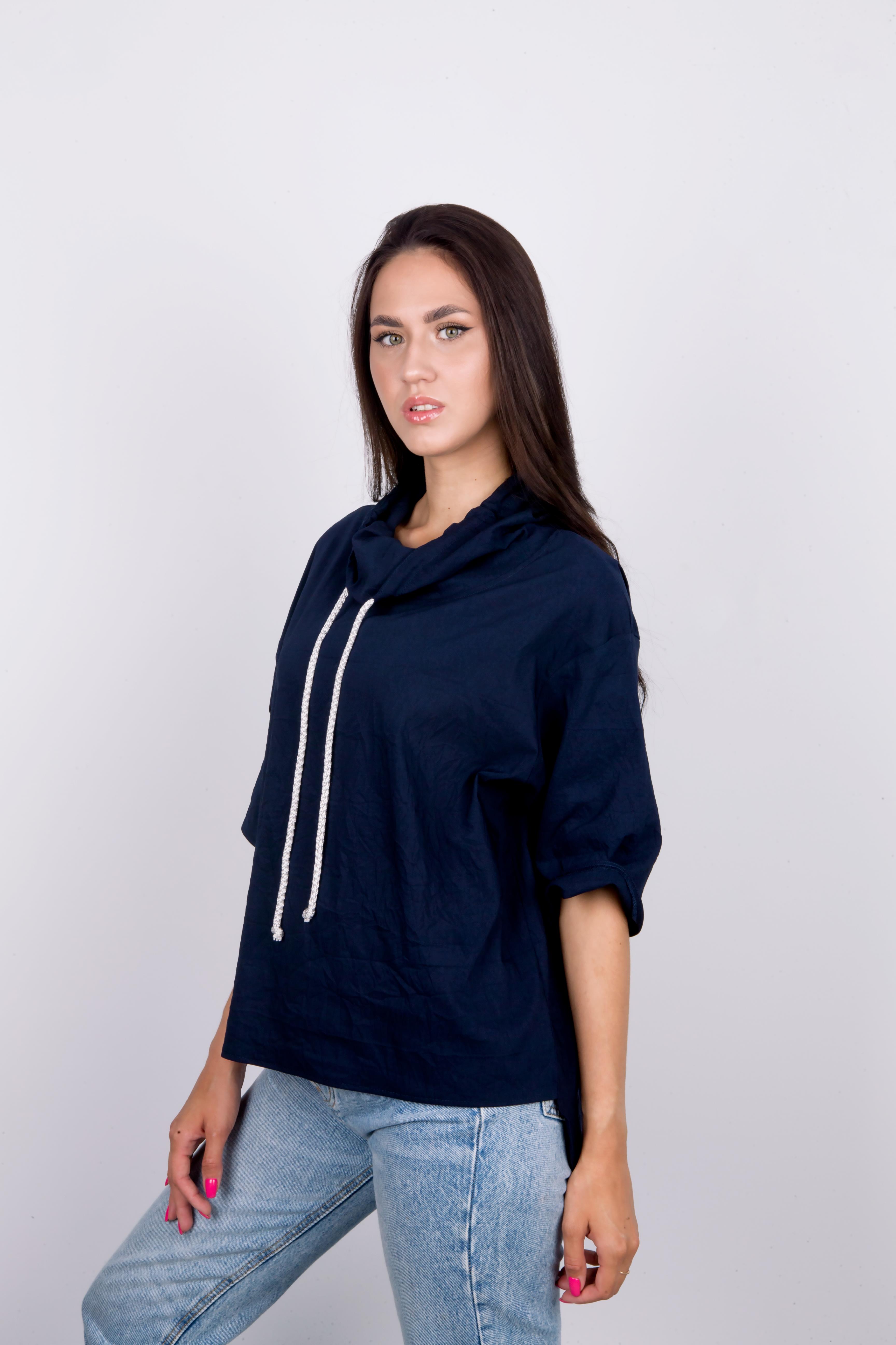 блузка Л600_290 темно-синий