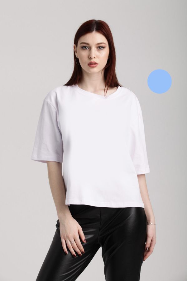 футболка Л914 хлопок голубой