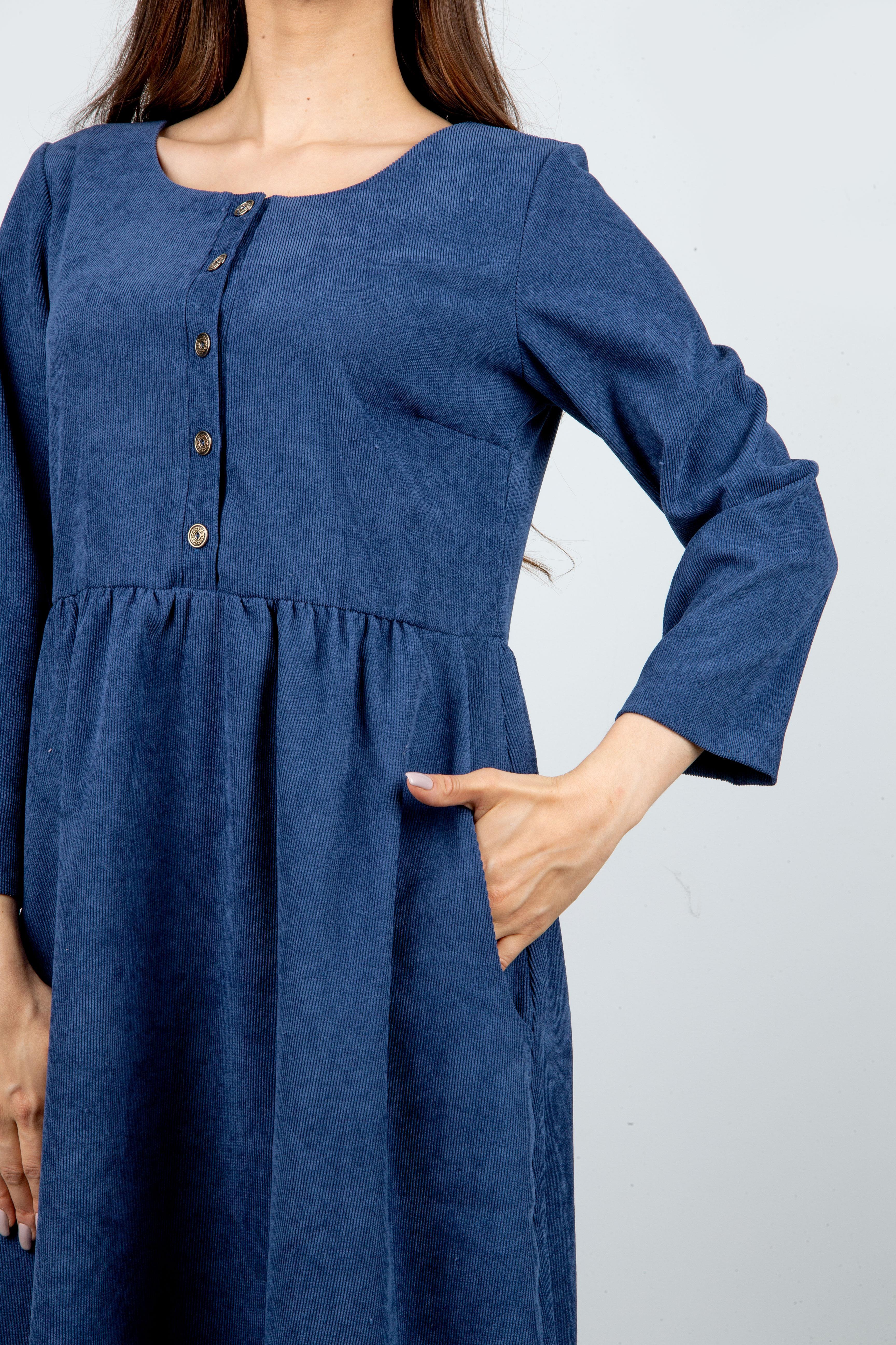 платье Л713 вельвет мелк_254 т.джинс