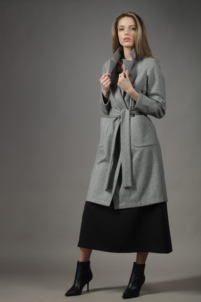 жакет Л783 драп ёлочка тёмно-серый, рябь