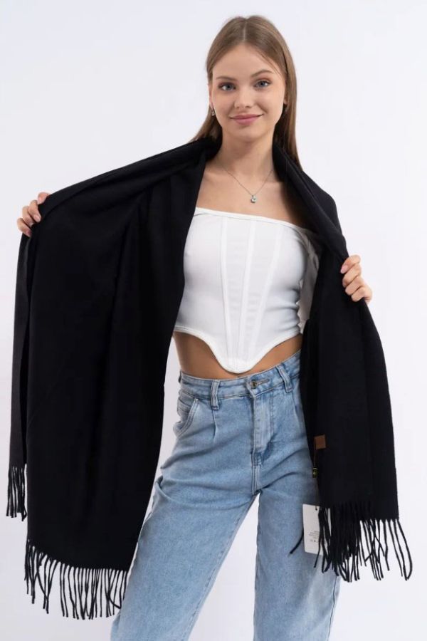 Палантин утепл. пп031   1   черный