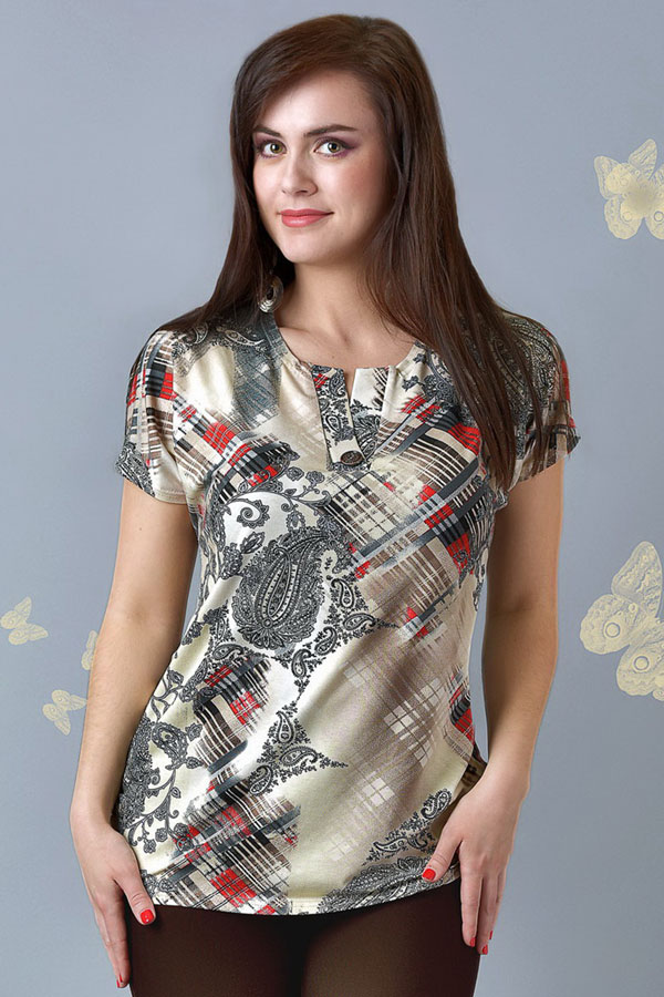 блузка Д1116 Милана*50 огурцы клетка