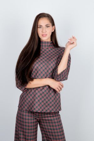 джемпер т95243_95 gri (серо-красный)  оптом