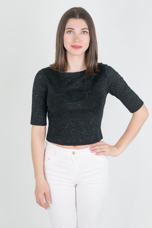 топ Л2077 кружево* черный  оптом