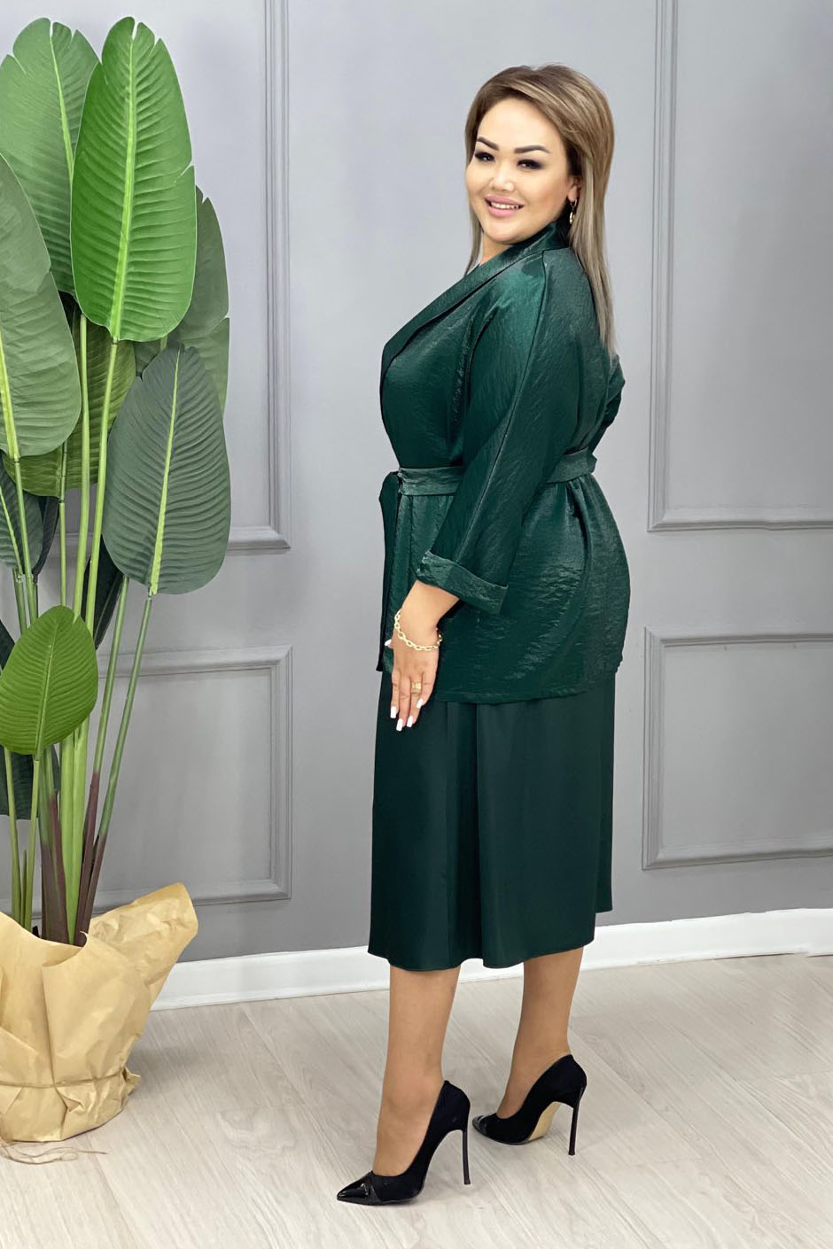 платье - двойка к1123* изумруд, мерцание