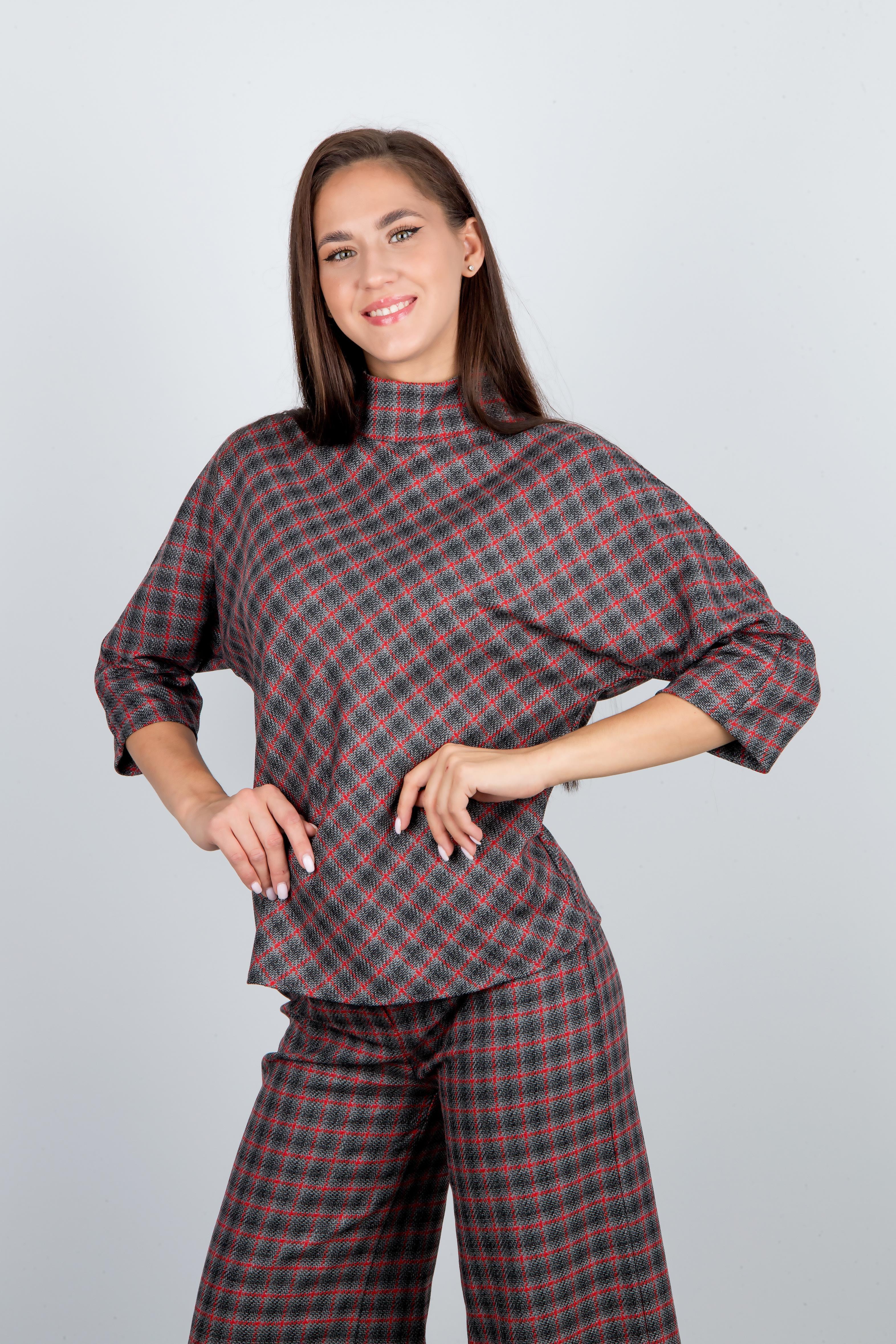 джемпер т95243_95 gri (серо-красный)