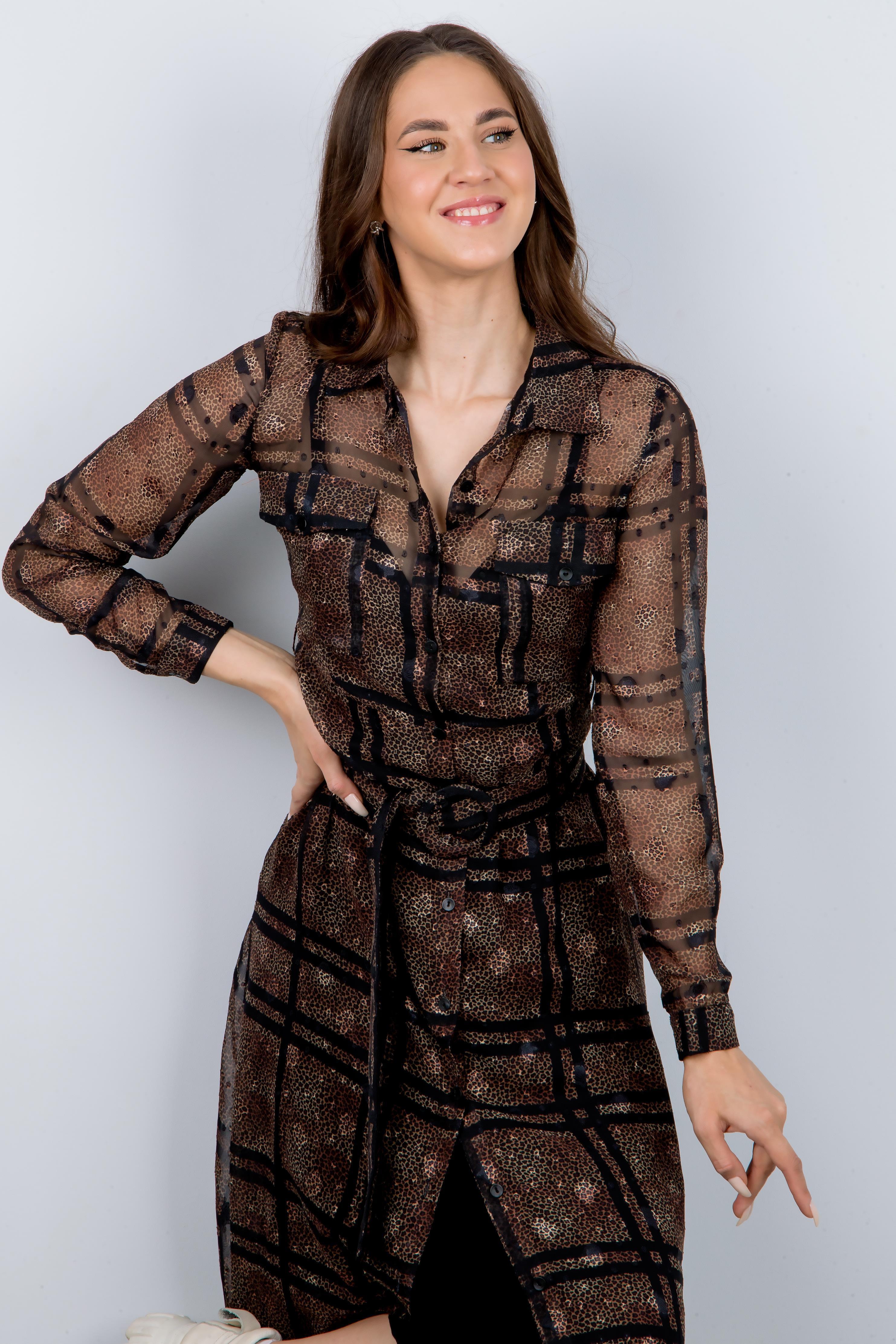 Платье т04068 леопард мелк.