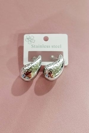 серьги цв-052 капли серебро  оптом