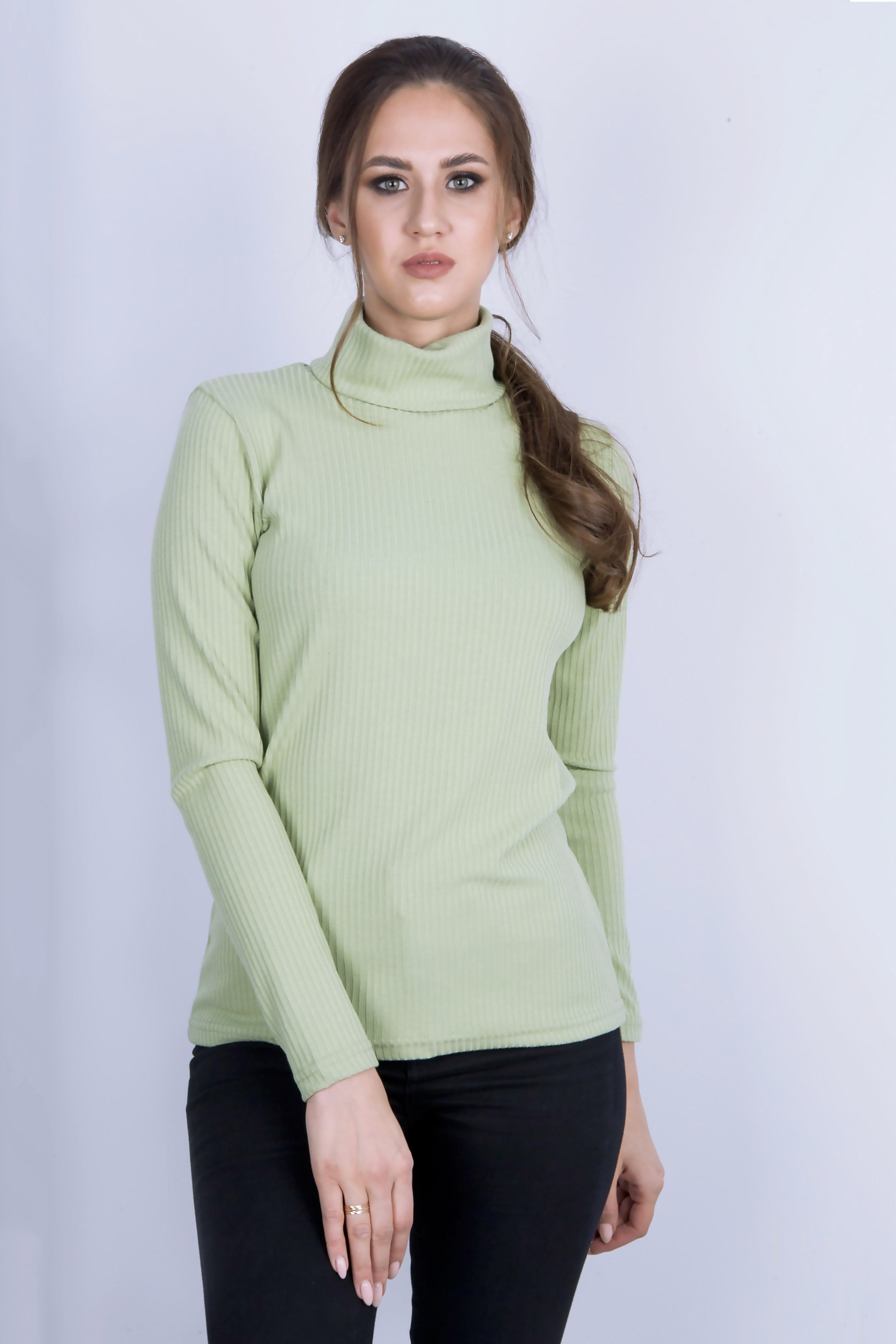 водолазка л2046 узкая лапша фисташка