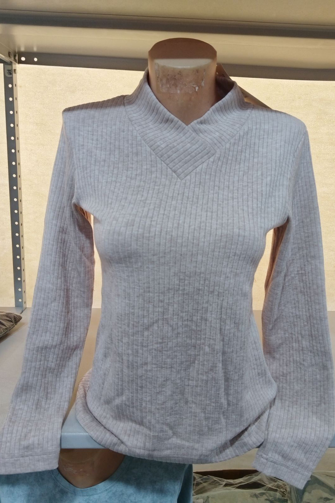 джемпер Л2101 трикотаж лама крем меланж