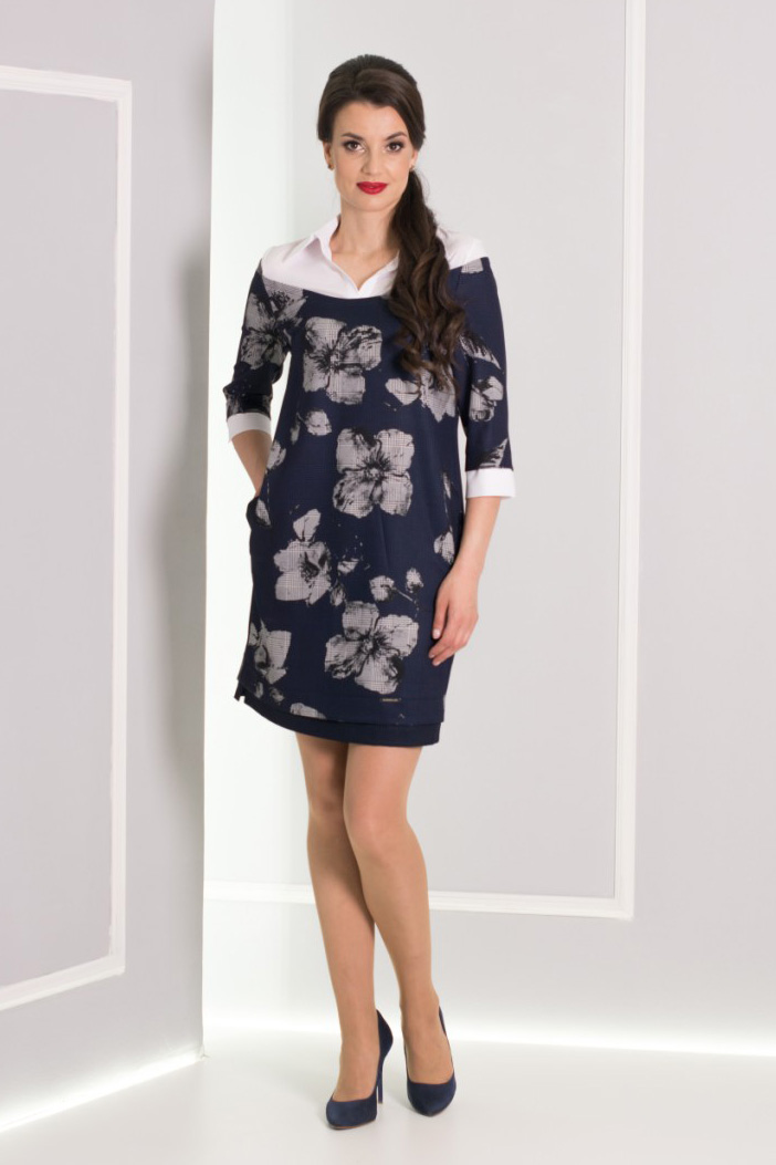 платье Б4.19.17 Шарм*50 1040 т.син