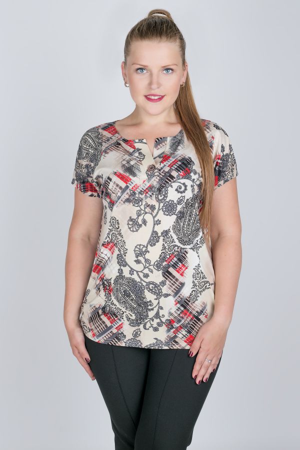 блузка Д1116 Милана*50 огурцы клетка