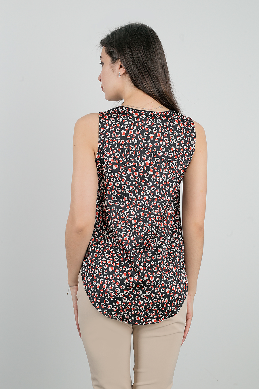 майка-блуза т95071*17 леопард черный