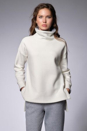 свитшот л938_1_418 футер утепл. Белый snow  оптом