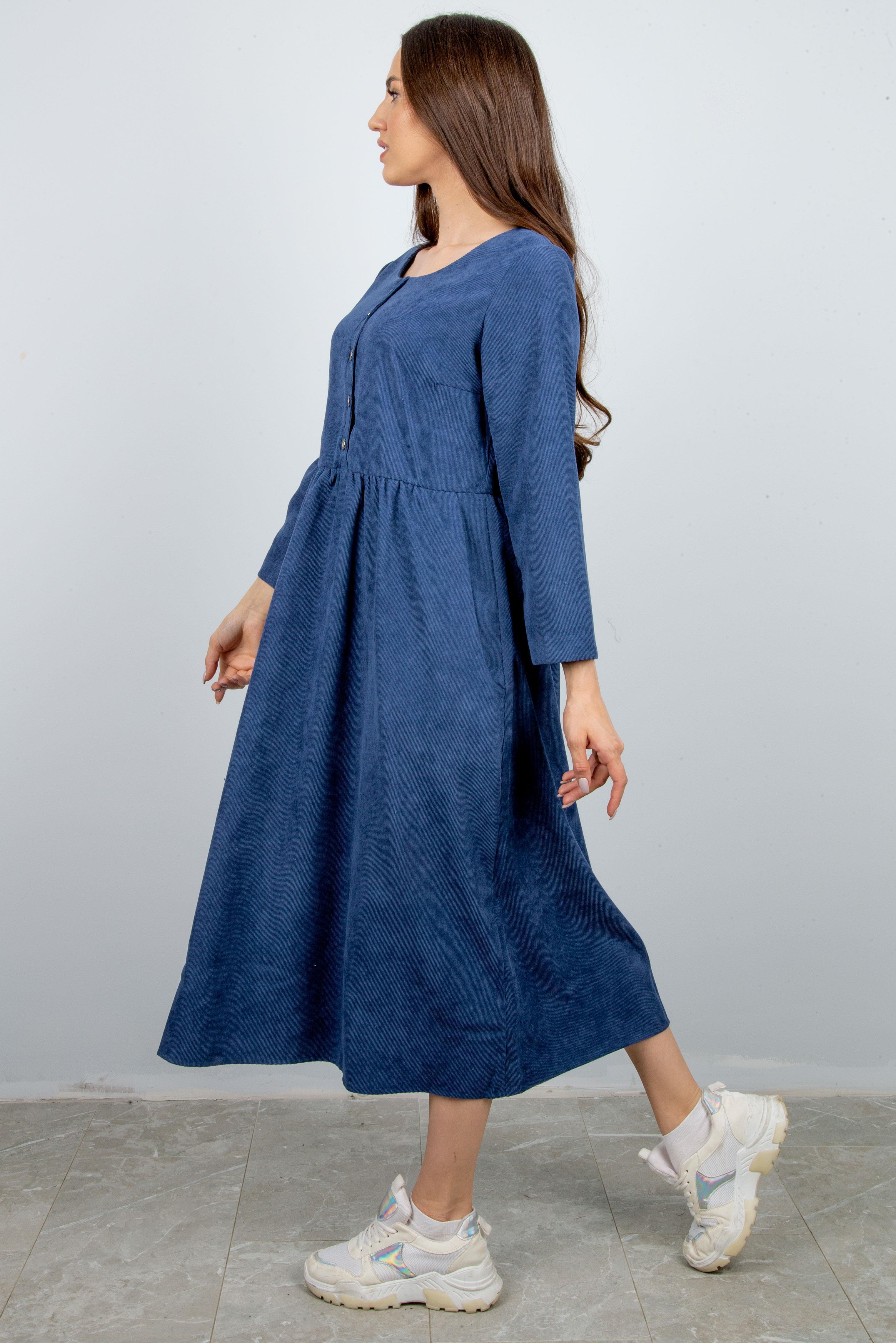 платье Л713 вельвет мелк_254 т.джинс