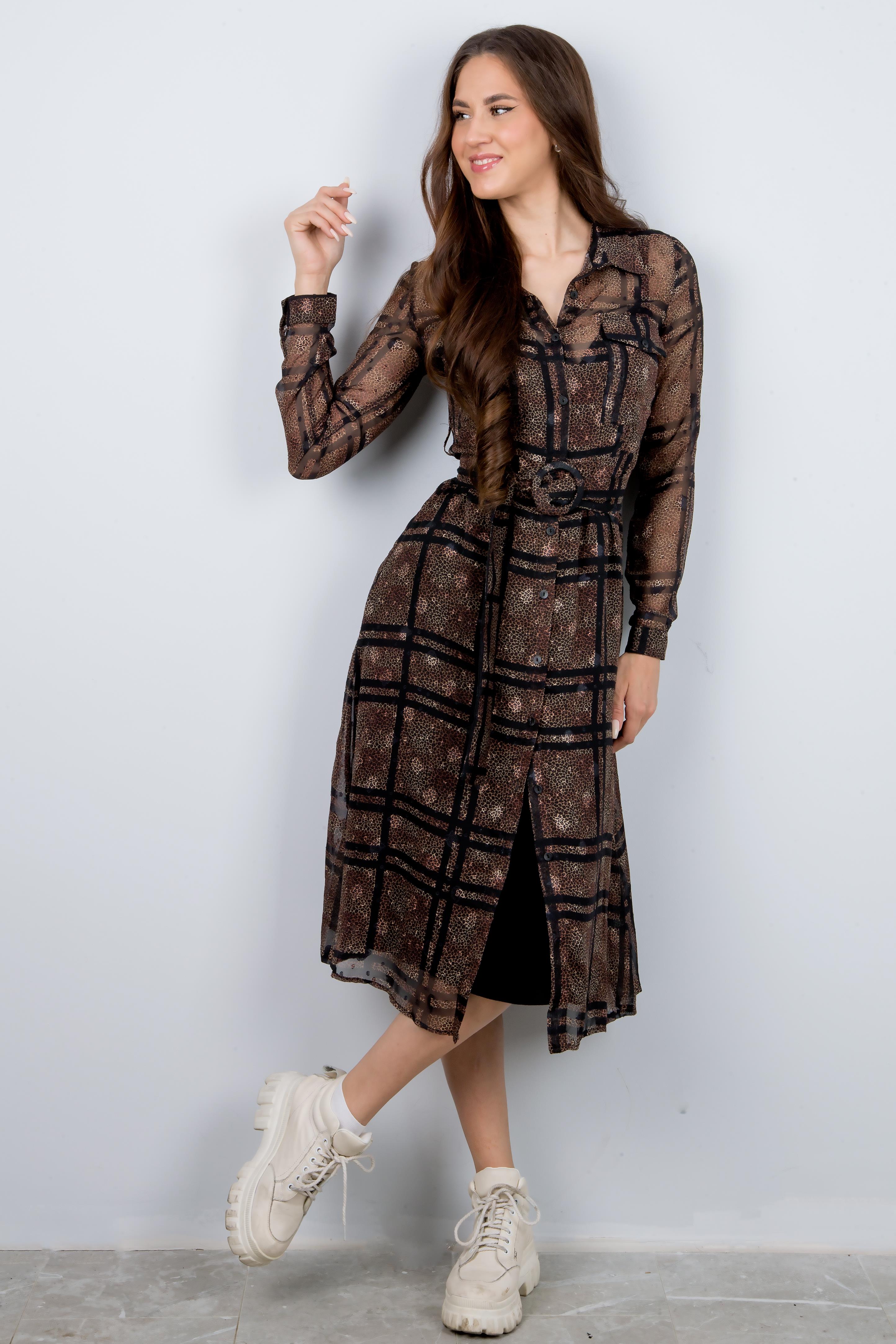 Платье т04068 леопард мелк.