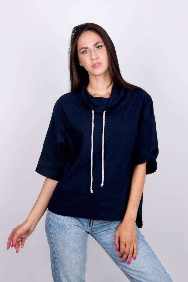 блузка Л600_290 темно-синий