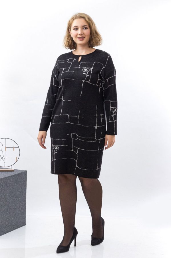 платье С41008 черный+серебро