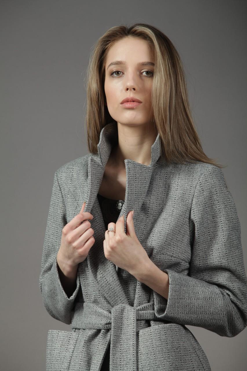 жакет Л783 драп ёлочка тёмно-серый, рябь