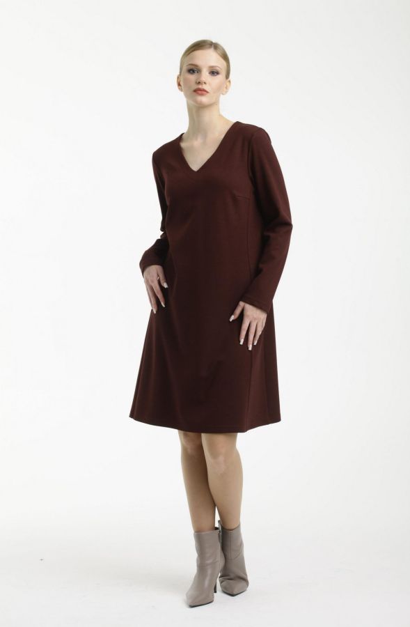 платье Л2105 джерси меланж бордо