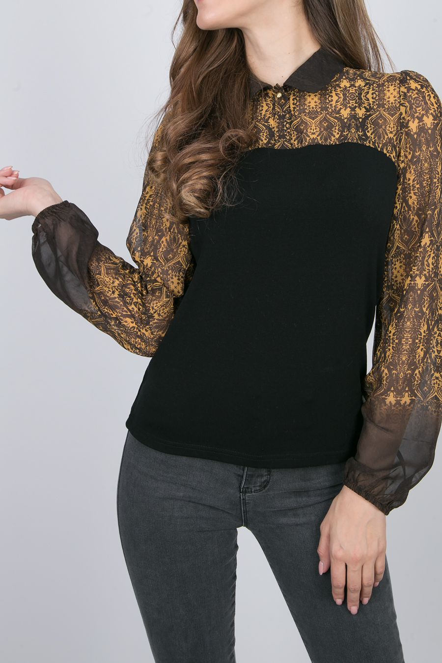 блуза л2453*b Муар-горчица