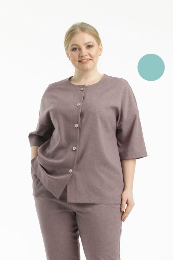 жакет л765 текстиль лён_386 нефрит