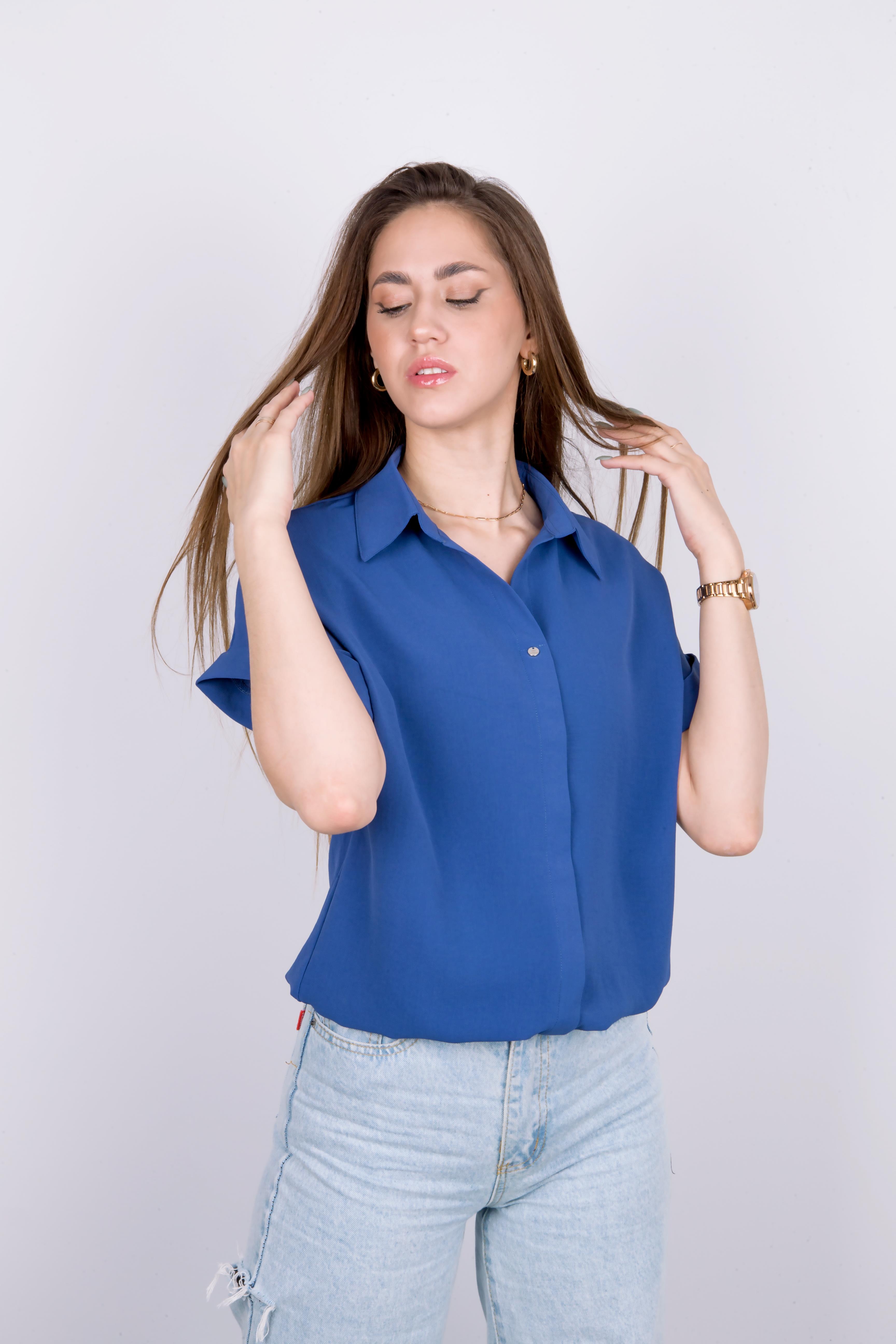 рубашка к2682* тёмно-синий