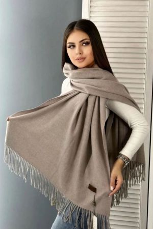 шарф-палантин утепл. пп031   18  кофейный   оптом