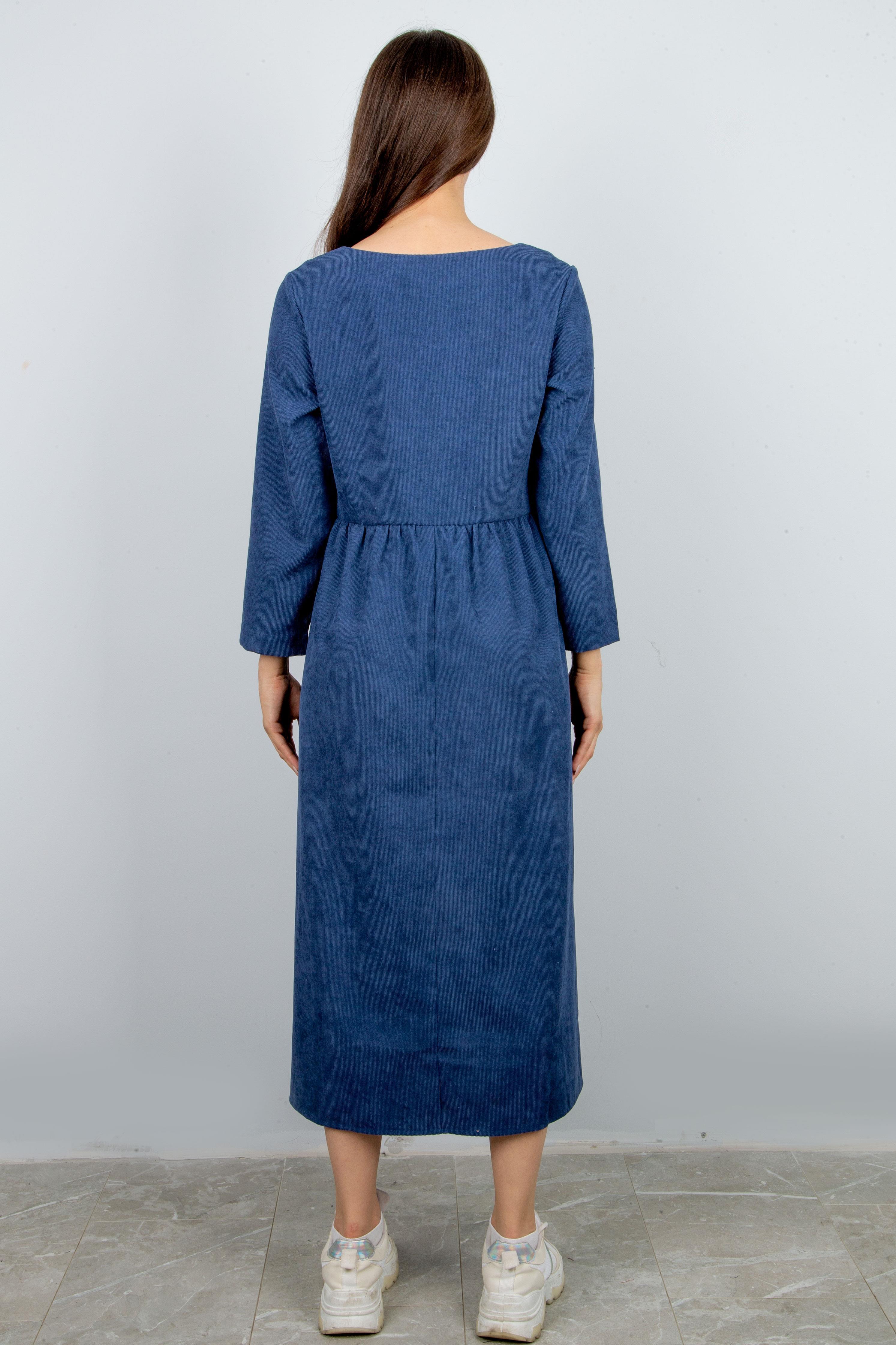 платье Л713 вельвет мелк_254 т.джинс