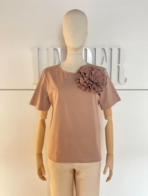 Футболка Л916 хлопок какао, цветок  Tropic  оптом