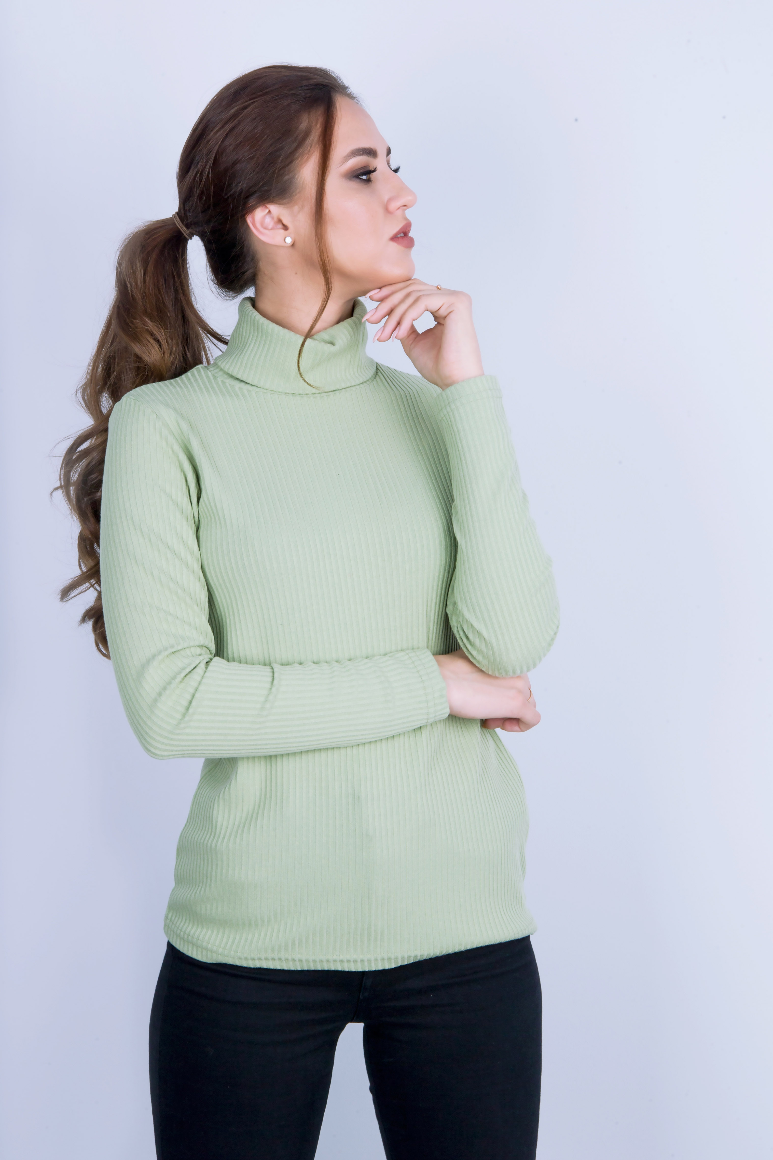 водолазка л2046 узкая лапша фисташка