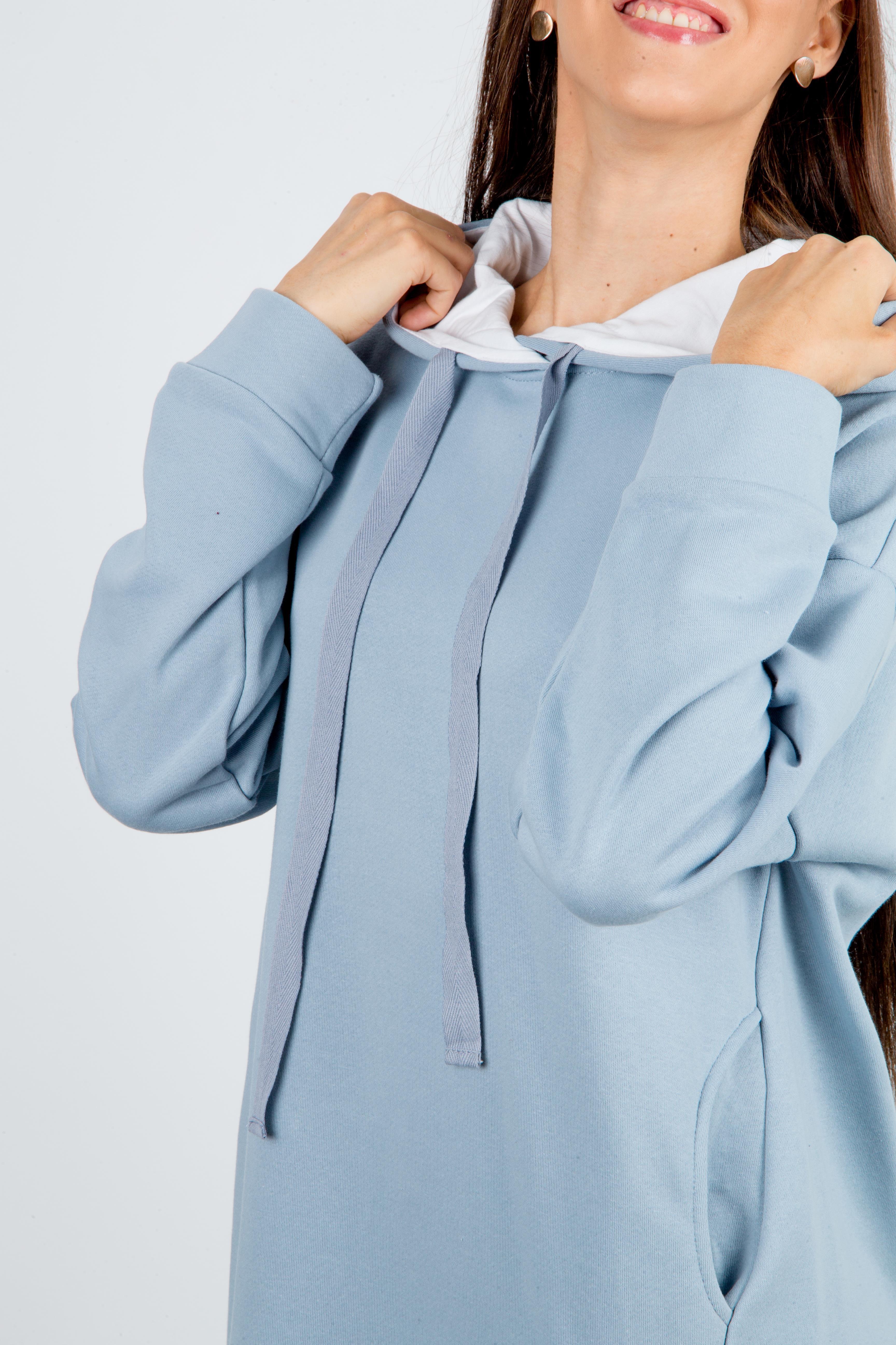 Платье  Л941 футер серо-голубой