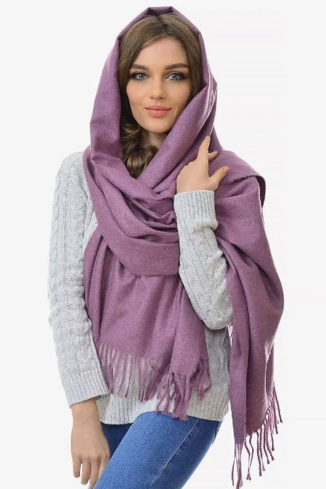 шарф-палантин утепл. пп031   34   фиолет.меланж