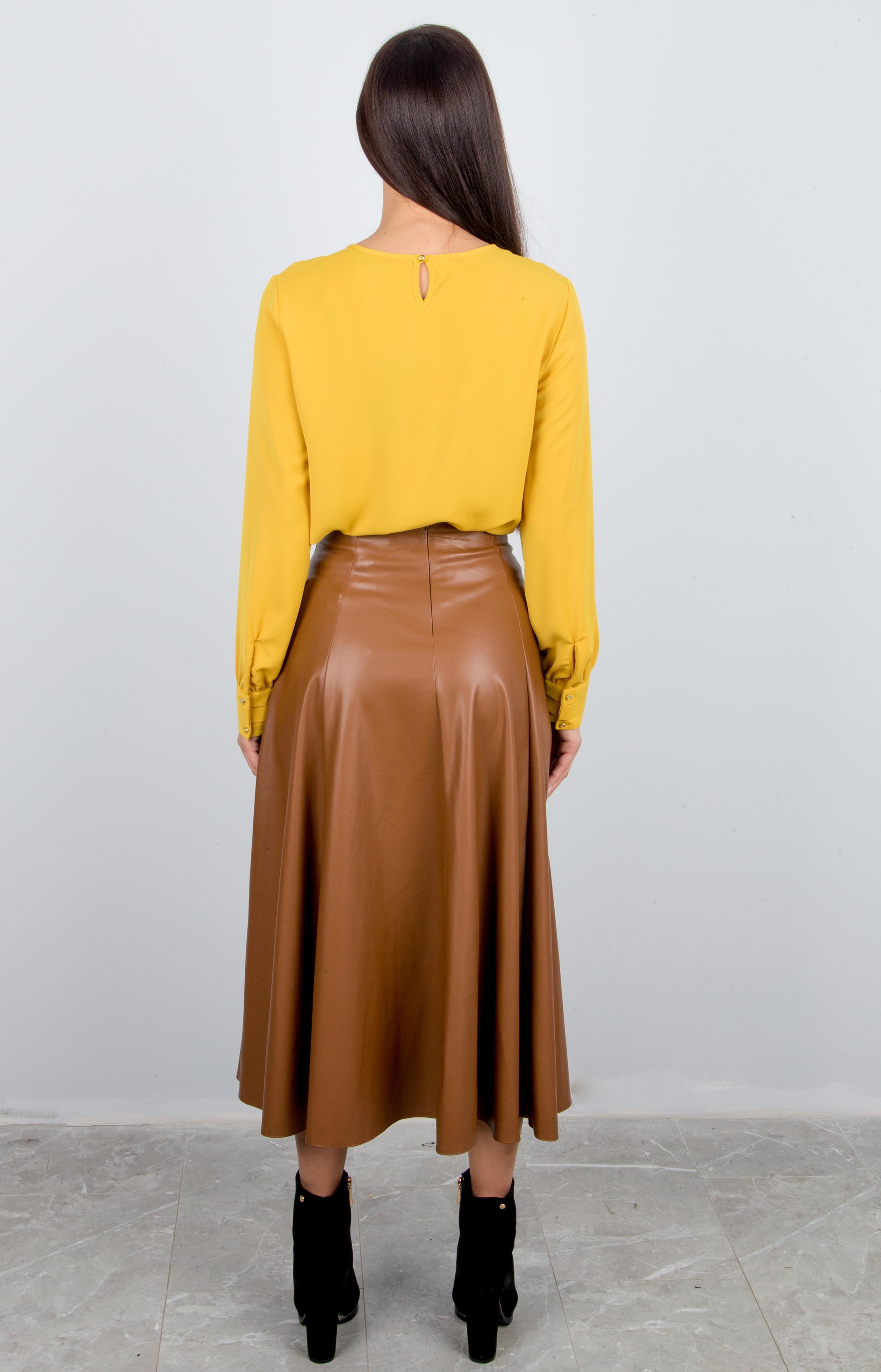 юбка т93132 kahve (кирпич) экокожа