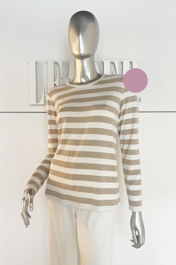 джемпер Л910 полоска т.роза