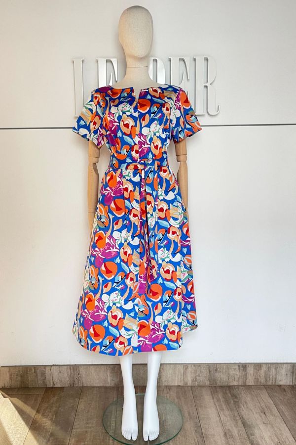 Платье Л529 хлопок поплин Фиджи василёк