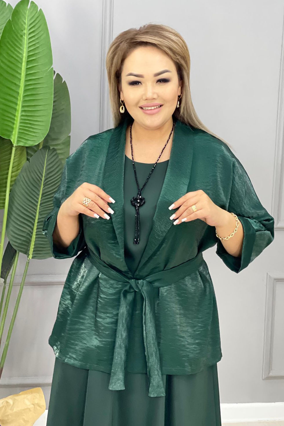 платье - двойка к1123* изумруд, мерцание