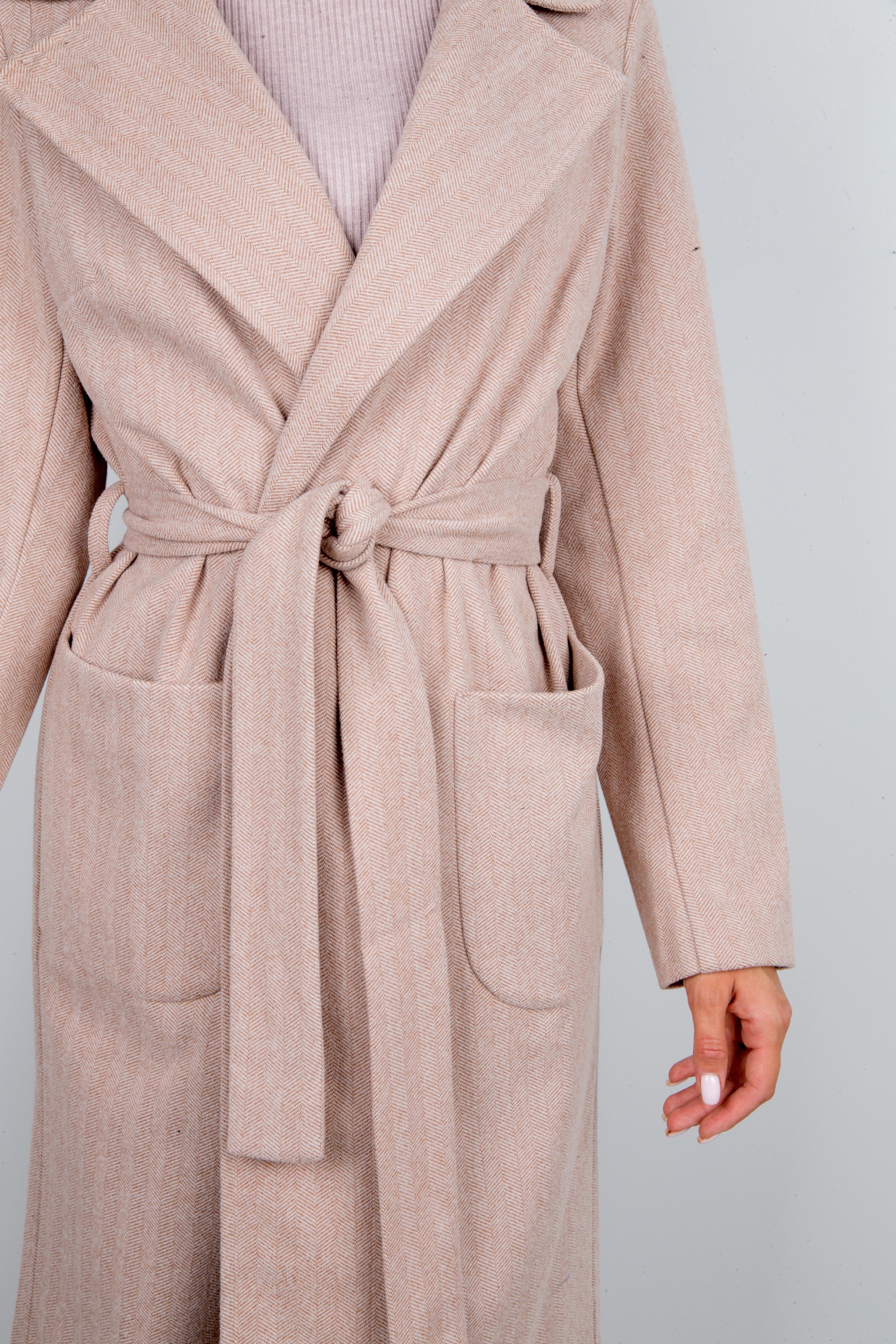 жакет Л783 драп ёлочка бежевый