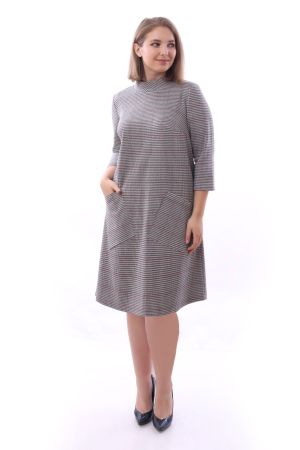 платье С4715 клетка рубин  оптом